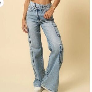 Insane Gene Crossover Relaxed Cargo Jeans NWT Sz 11